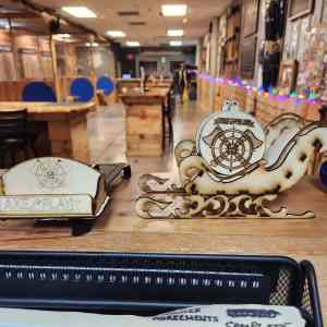 Fun Box add-on with ninja stars and saw blades at Axe Play holiday parties