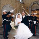 Marine Corps wedding with saber arch tradition