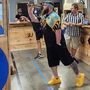 adjusting axe throwing distance at Axe Play Hudson NH
